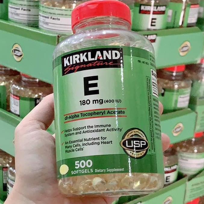 Viên uống bổ sung Vitamin E Kirkland 500 viên #Mỹ