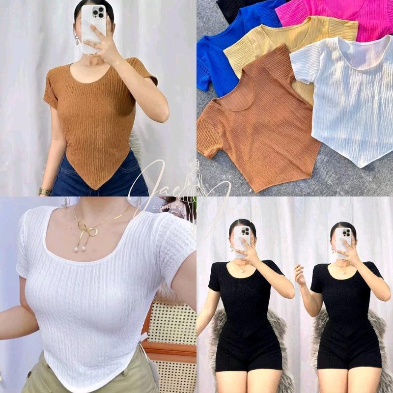 Emily Basic V Scoop Neck Top For Women - TikTok Shop Philippines