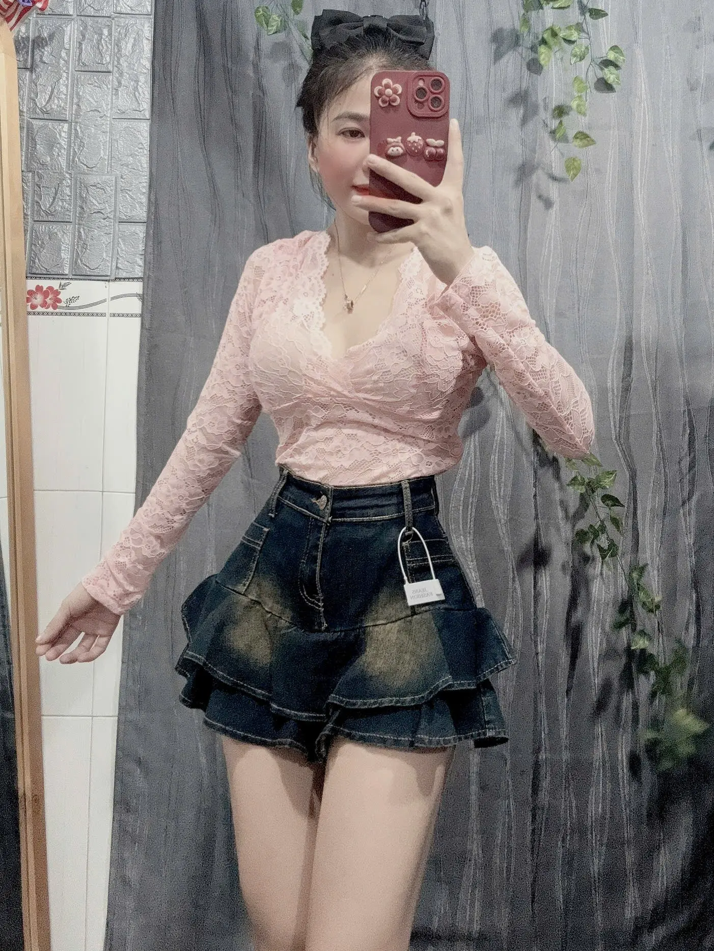 CHÂN VÁY JEAN XÒE ÔM 2 TẦNG ( CV12).............................................