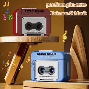 Kunci Khusus Retro Tape Recorder Mini - Pemutar Lagu Vintage dengan Rekaman 10 Detik, Speaker Kecil, Hadiah Kolektor, Model Antik, Dukung MP3, Design Kreatif, Aksesoris Motor & Tas Pilihan