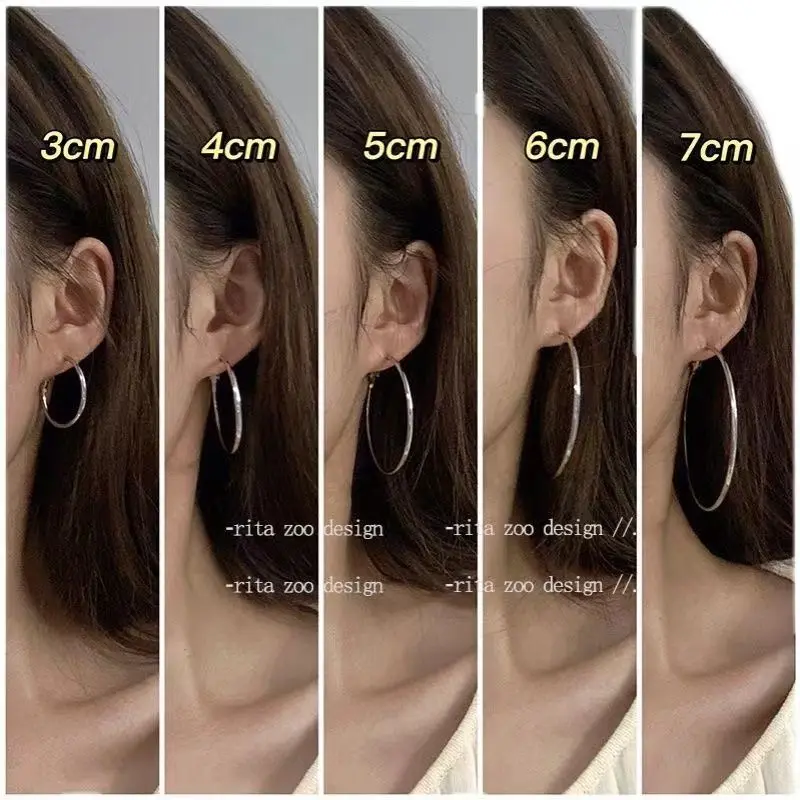 Hoa Tai Vòng Tròn Cỡ Lớn Phong Cách Châu Âu Và Mỹ Vòng Tay Đơn Giản Thanh Lịch, Kim Bạc S925, Ins Phong Cách Ngầu, Hoa Tai Dễ Phối Đồ, Hoa Tai Phong Cách Hồng Kông, Thích Hợp Cho Năm 2024
