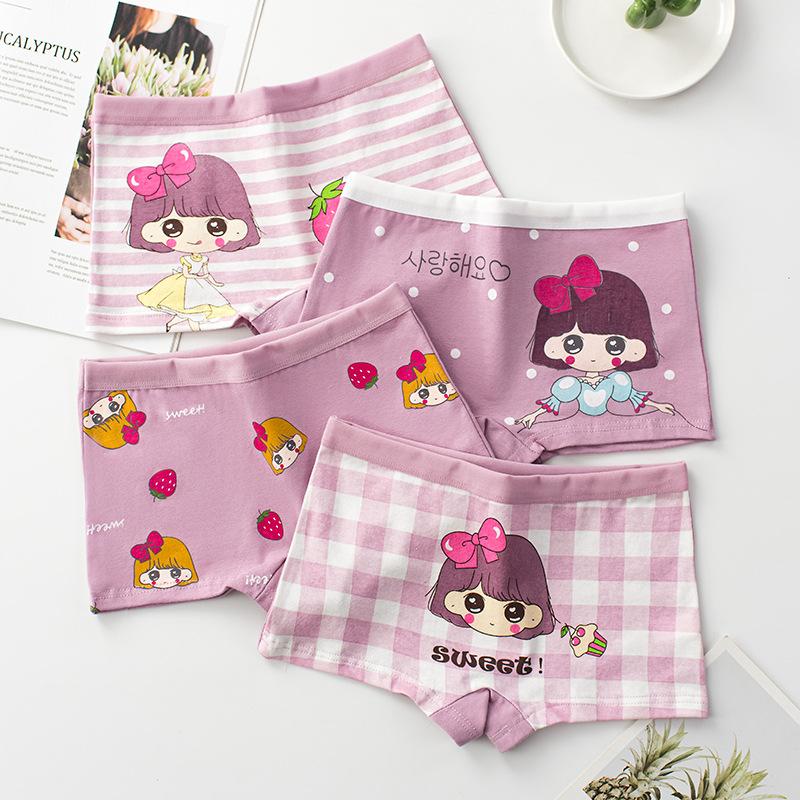 Set 4 quần chip đùi bé gái nhiều màu họa tiết dễ thương từ 9-33kg 2-10 tuổi quần lót trẻ em cotton mềm mịn mát