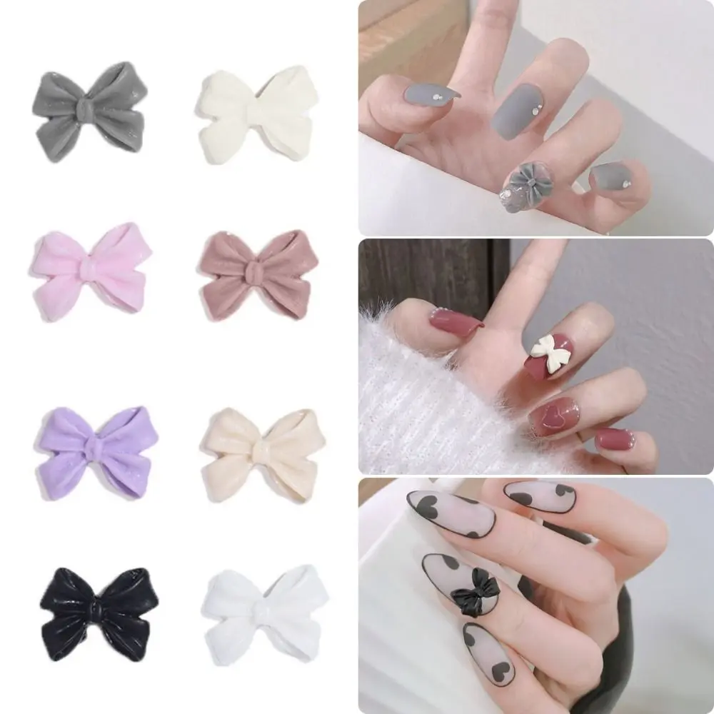 New 10PCS Nail Charm Parts Resin Supplies 3D Rhinestone DIY Bow Accessories Hairclip