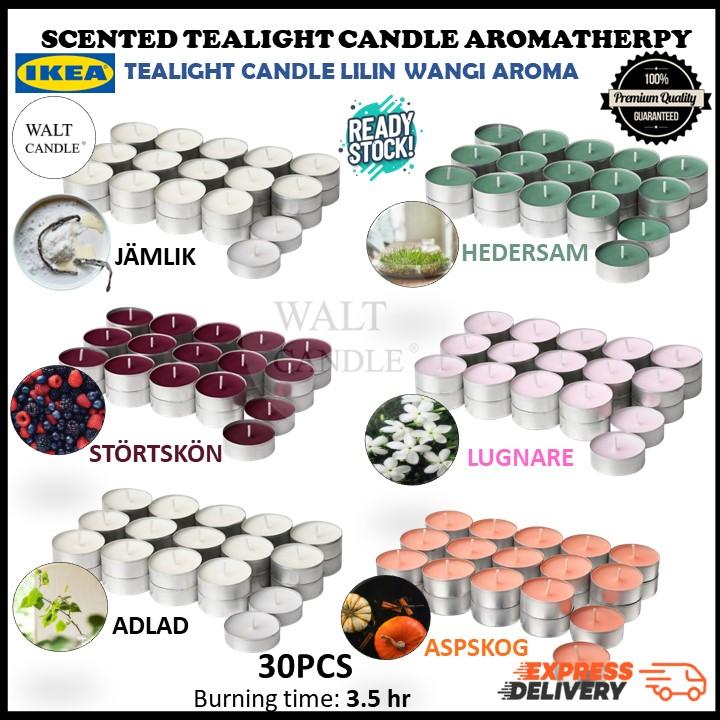 Product Introduction of 30pcs IKEA Scented Tealight Candle Linlin Kecil Wangi Arora dinner candle living room candle Aroma Tealight Candle Aromatherapy Candle ikea candle lilin wangi aroma therapy potpourri sinnlig air purifier parfume nyala bilik STORTSKON JAMLIK 0