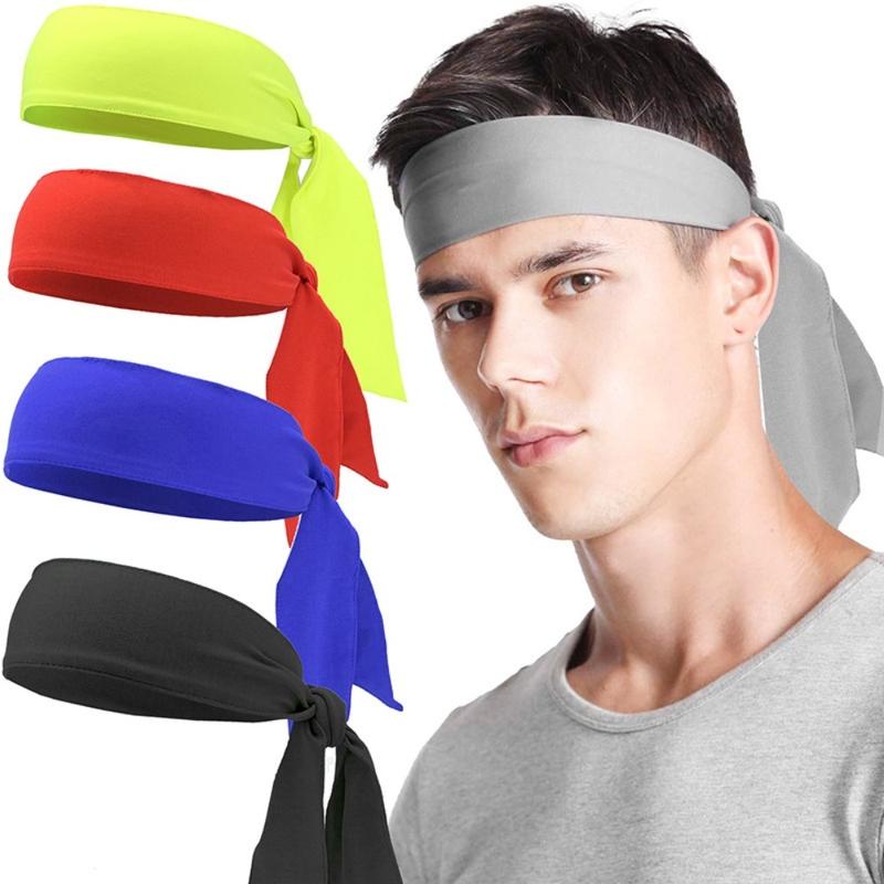 Sports Stretch Headband Tennis Bandana Men Women Sweatband Athletic Hair Band Tennis Basketball Running Workout Sweat Wicking Head Wrap 2