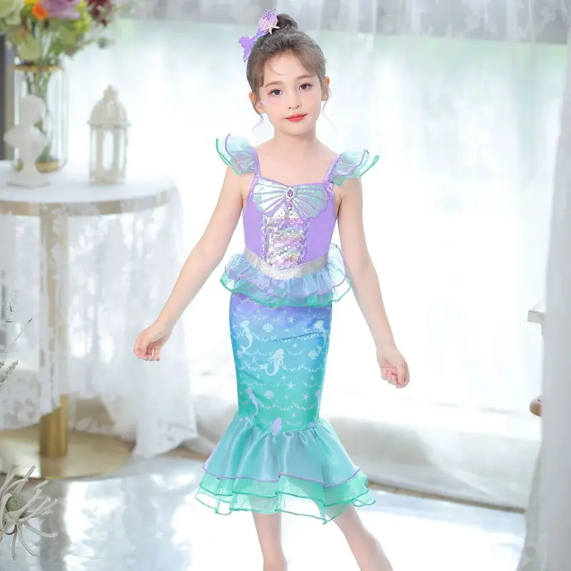 Halloween Birthday Party Clothes Cosplay Mermaid Dress Little Girl Ariel Mermaid  Costume Halloween Kid Dress For Girls Children Carnival - TikTok Shop  Singapore
