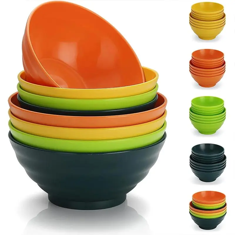 Plastic Bowls unbreakable Reusable Light Weight Bowl for Cereal,Noodle,Soup,Pasta,Ramen,Salad