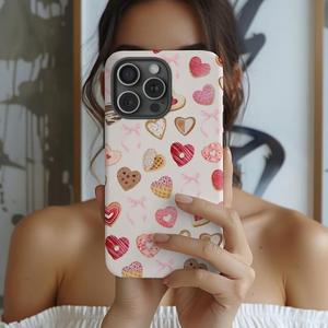 Cute Romantic Heart Pattern Phone Case, Phone Protective Cover, Phone Accessories Compatible with iPhone 11 12 13 14 15 Pro Max