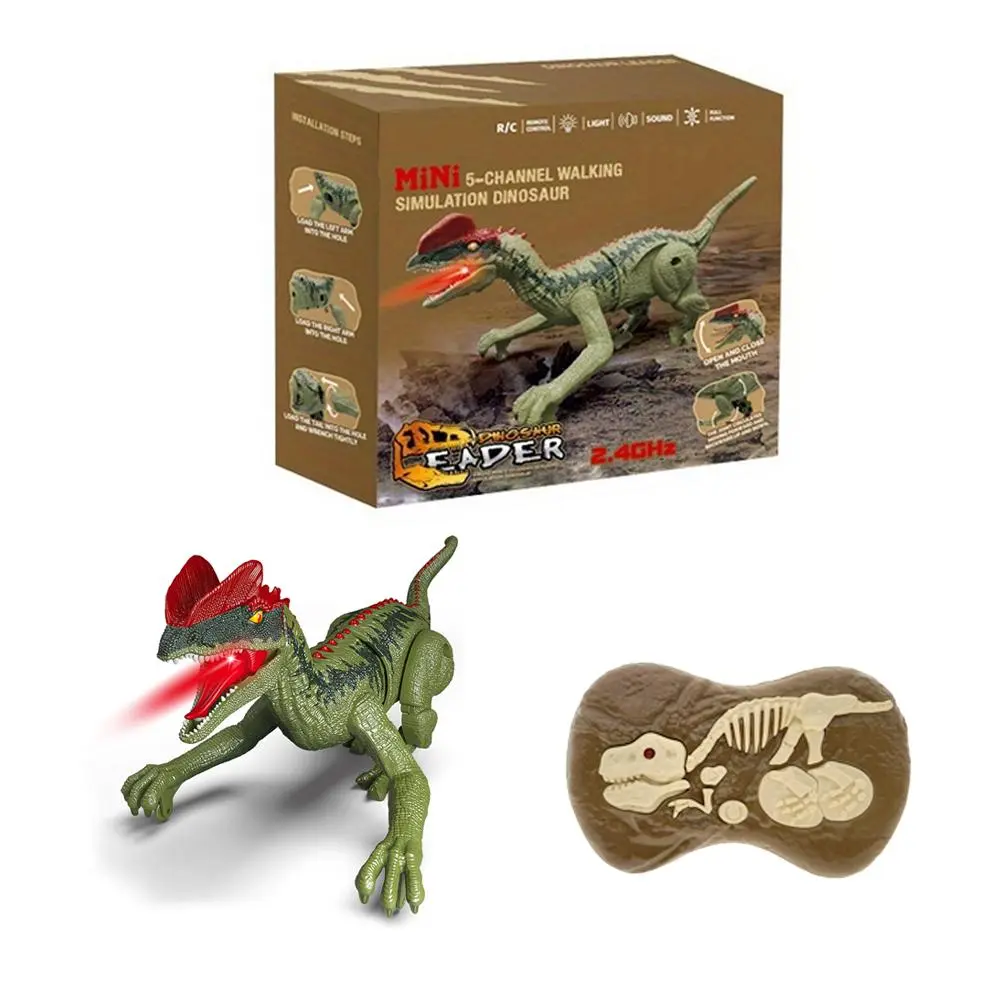 Wireless Remote Control Mini Electric Dinosaur Toy, Funny Electric Dinosaur Toy with Sound and Light Effect & Accessories, Ideal Gift for Kids