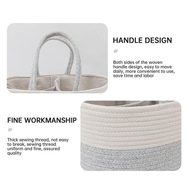 Multifunctional Travel Out Portable Mommy Bag Cotton Rope Diaper Bag Diaper Storage Bag Baby Diaper Storage Basket 4
