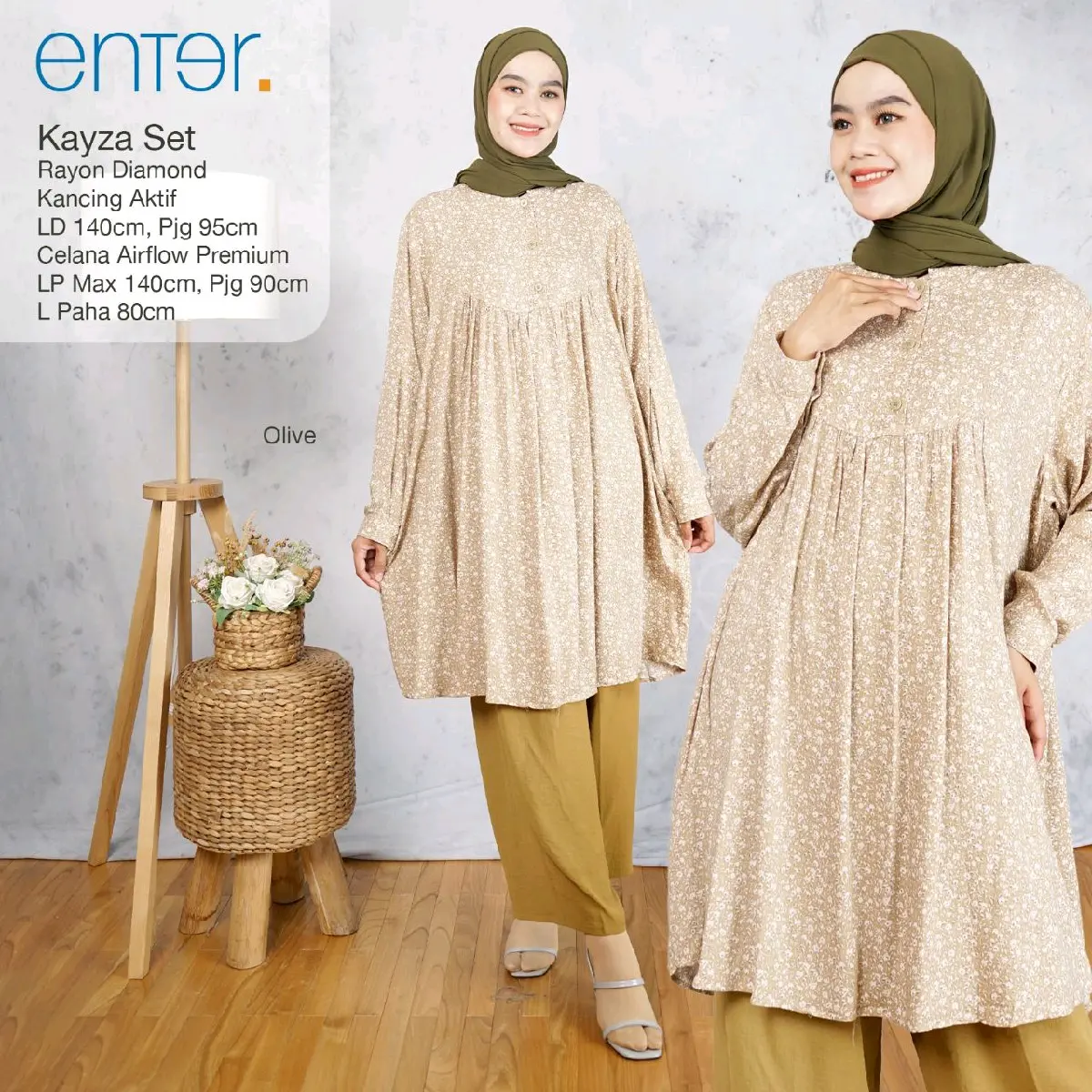 Erika set setelan celana wanita ukuran jumbo ORI enter