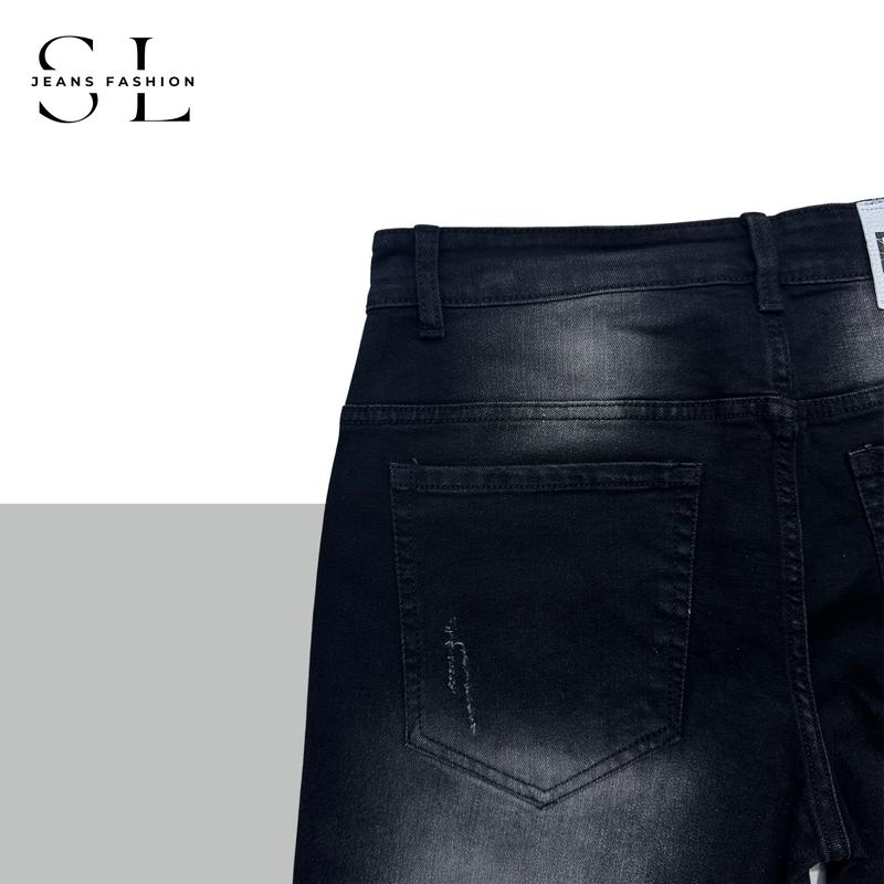 Product Introduction of "Có Bigsize(Size 28-41)"Quần Sọt Jeans Nam SL Màu Đen Phủ Khói Rách Thời Trang In Bad The Menswear Pants - Chất Vải Denim Co Giãn 4 Chiều, Đổi Size Miễn Phí, Giá Xưởng [Mã 19] 23