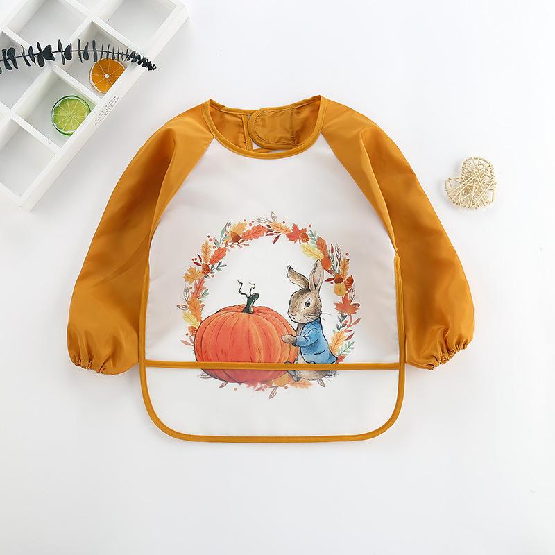 Product Introduction of Cute Baby Bibs Toddler Baberos Bavoir Waterproof Long Sleeve Apron Cartoon Animals Children Feeding Smock Bib Baby Stuff 0-3Y 8