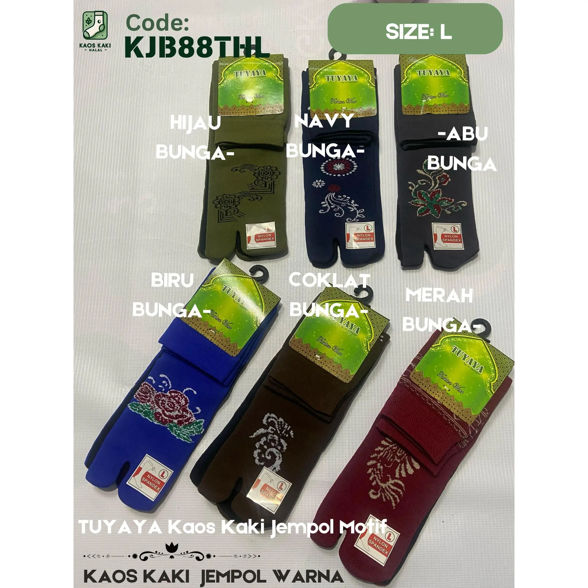Kaos Kaki Jempol Motif Batik Wanita Termurah | Qman Socks | Kos Kaki