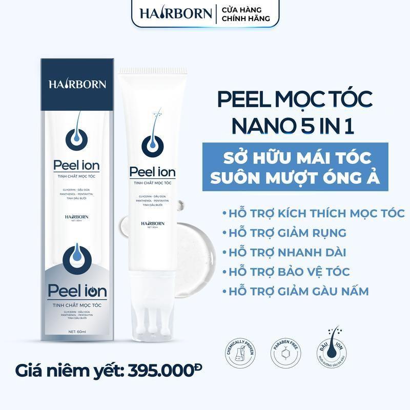  CQC - Peel lăn tóc Hairborn tinh chất hỗ trợ giảm rụng  hỗ trợ mọc tóc Tuýp I-on 60ml 