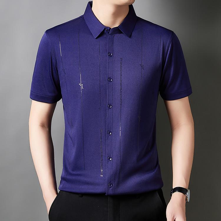 Product Introduction of Men's Casual Polo Shirt Short Sleeve Breathable Easy Versatile Striped Design 18