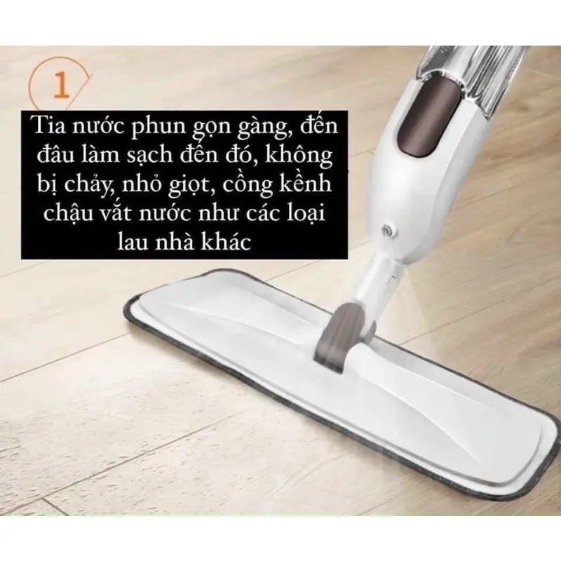 Cây lau nhà phun sương Aurora - Chổi lau nhà thông minh xoay 360 độ - Cây lau nhà thiết kế sáng trọng Lau Sàn Làm Sạch thùng nhựa abs có thể xoay Sheepskin Có tay cầm Cotton 4