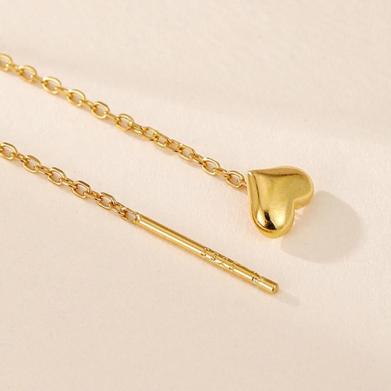 Product Introduction of 1Pair Heart Earrings Ins Temperament Long Heart-shaped Earrings Tassel K8Y8 27