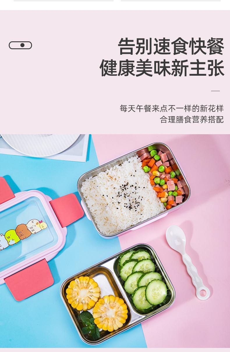 Product Introduction of 304 Stainless Steel Insulated Lunch Box for Students, Double Layer Compartment Bento Box, Office Workers' Lunch Separator Type, Canteen Meal Box 8