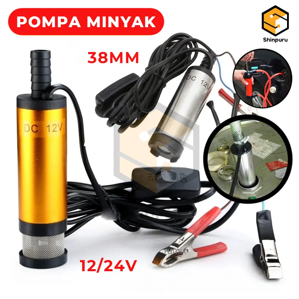 [BISA COD} Pompa Minyak Celup Air Mini Kecilmp Mini Oli Solar Air Submersible Portable 12V Diesel Pump Transfer Pump AKi