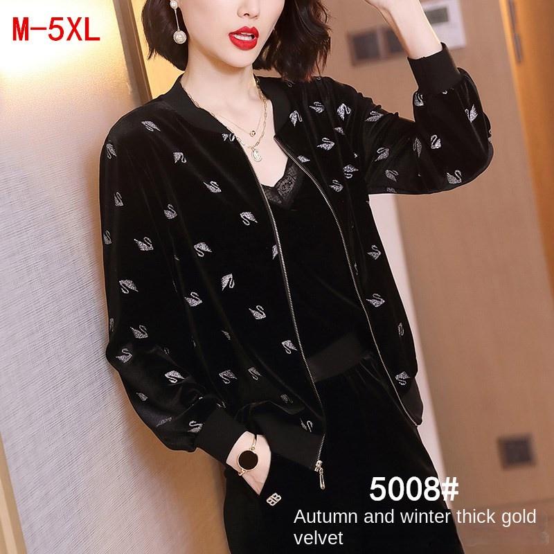 Product Introduction of Golden Velvet Short Jackets Autumn and Winter Fashion Women's Clothing 11