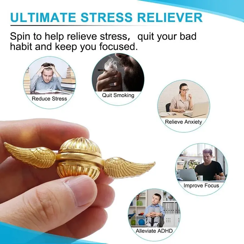 Wing Design Fidget Spinner Toy, Finger Spinning Toy, Anxiety & Stress Relief Fidget Toy For Teenagers And Adults 4