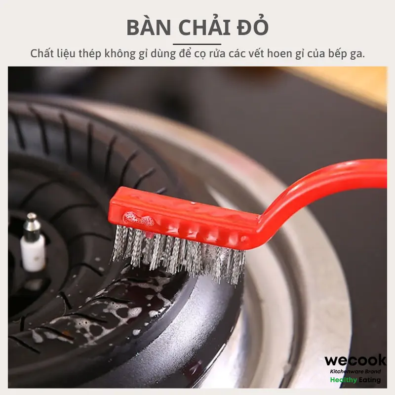 Set 3 bàn chải sắt đánh rỉ sợi kim loại WECOOK - Chổi cọ vệ sinh đầu nhỏ chuyên dụng cho nhà bếp (CSNC19) Làm Sạch 3