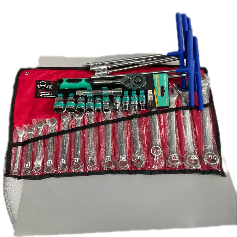 ComBo 3 Món sửa  Chữa có 1 bộ khẩu 12 chi tiết 1/2 GF + 1 bộ cờ lê 8-24 + 1 bộ khoá T 8/10/12/13/14 8