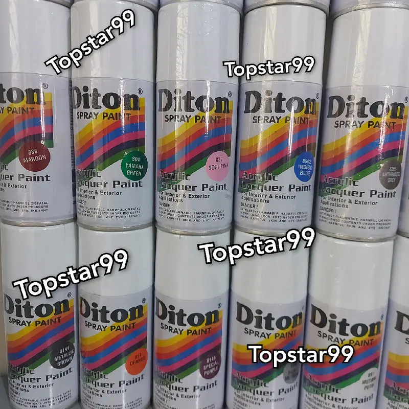 Pilok Cat Diton Ready Berbagai Varian Warna  Hitam Epoxy Pernis Merah Putih Biru Hijau Primer Grey 8020 884 839 836 8265 886 823 840 8540 803 8502 8460 8176 8173 8455 300cc Spray Paint 4