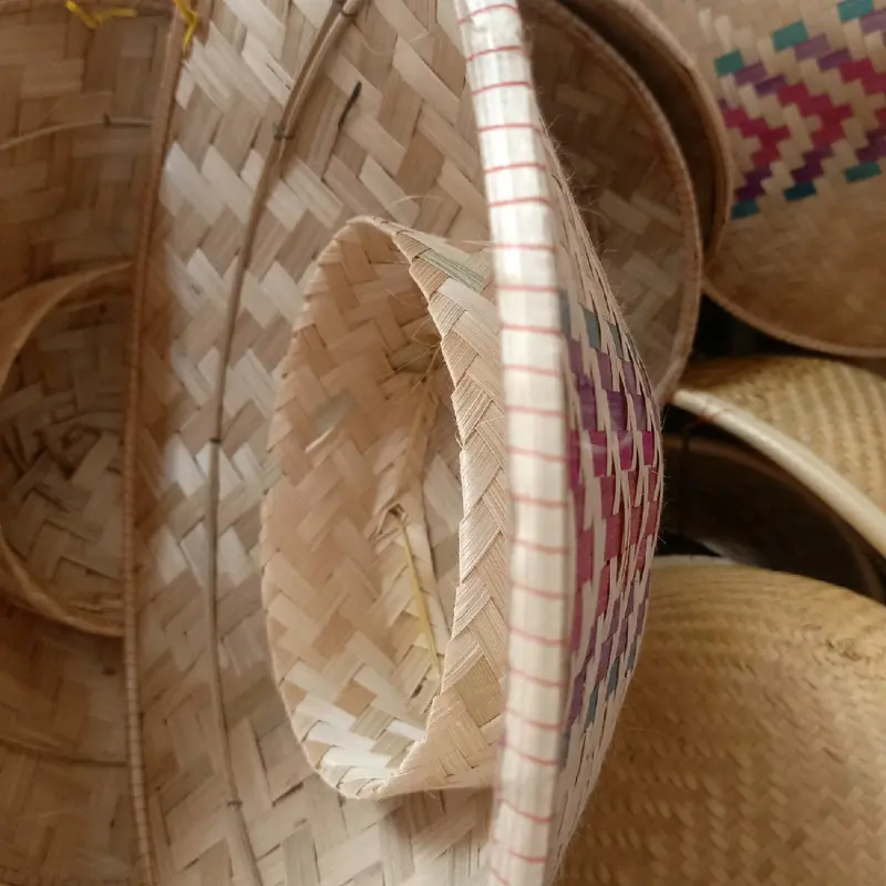 Caping Papak Lurik 40CM Caping Bambu Tudung Bambu Topi Petani 3