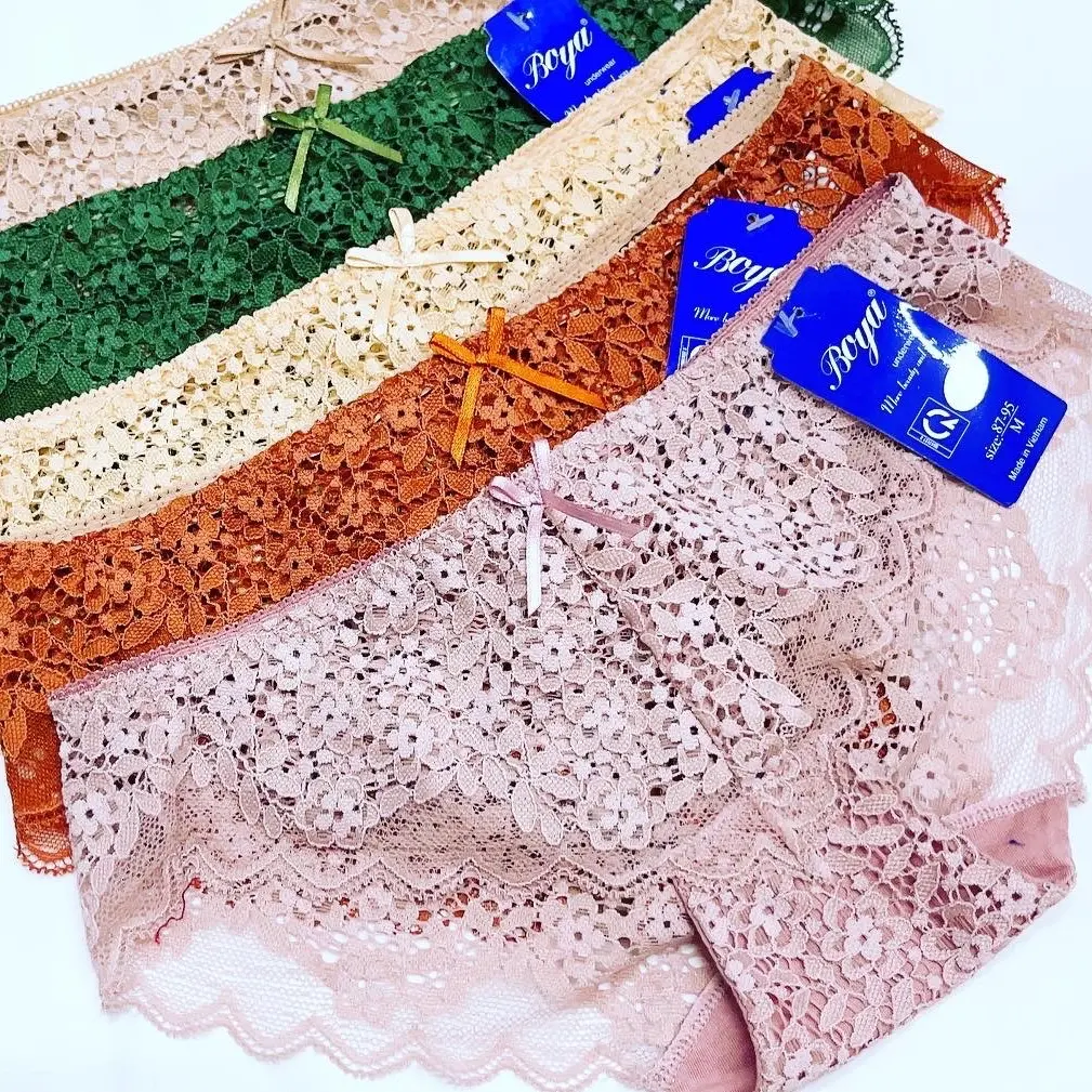 Q14 Quần lót Boya ren hoa mai 11 màu, M/L/XL, VNXK Nhật.