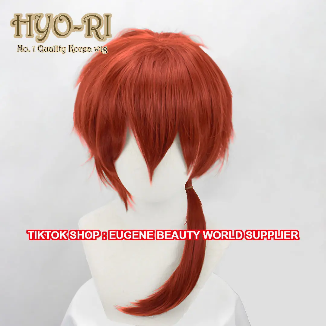 HYO-RI WIG : READY STOCK STYLED - FULL WIG KENSHIN HIMURA WIG HIMURA KENSHIN WIG COSPLAY ANIME RUROUNI KENSHIN WIG ANIME SAMURAI X WIG COWO COWOK PRIA PANJANG LURUS PONI DEPAN MERAH RED