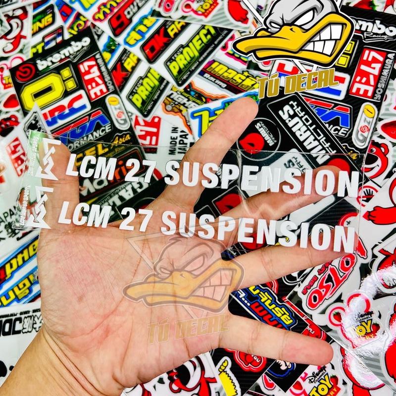Cặp Tem LCM 27 Suspension In UV Dán Chân Phuộc, Loại Nền Trong Chữ Trắng Lột Được Lớp Seal Bảo Vệ, Decal Chống Thấm Nước