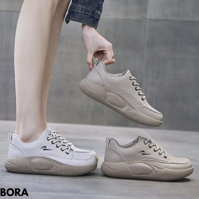 Sepatu Wanita Moderen Cantik Sneakers Viral Comfy Ootd Fashion Bahan Pu  Bora 0