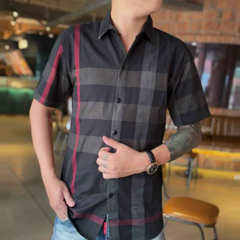 {MS41} Sơmi đen sọc đỏ phối màu , truyền thống bigsize 45-120Kg 3