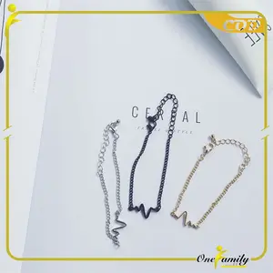 [COD] OFM K82 Gelang Rantai Bentuk Denyut Jantung Pria Wanita Aksesoris Perempuan