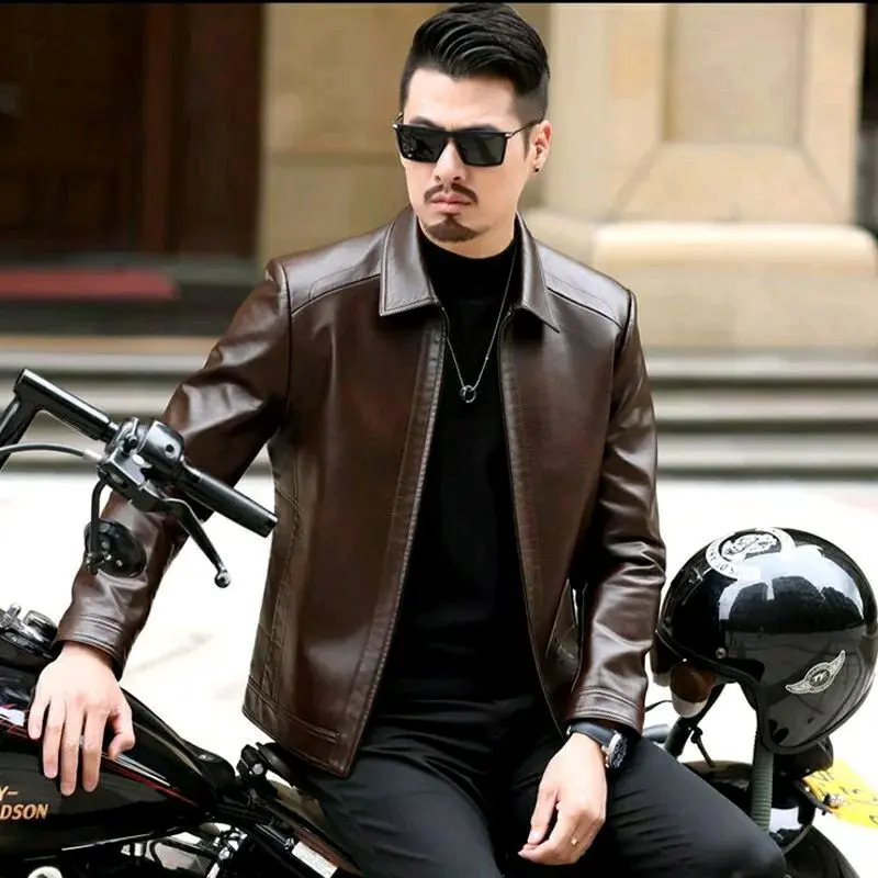 Jaket Kulit Safari Sintetis Semi Kulit pria Asli Garut  Leather Jacket Men's 2