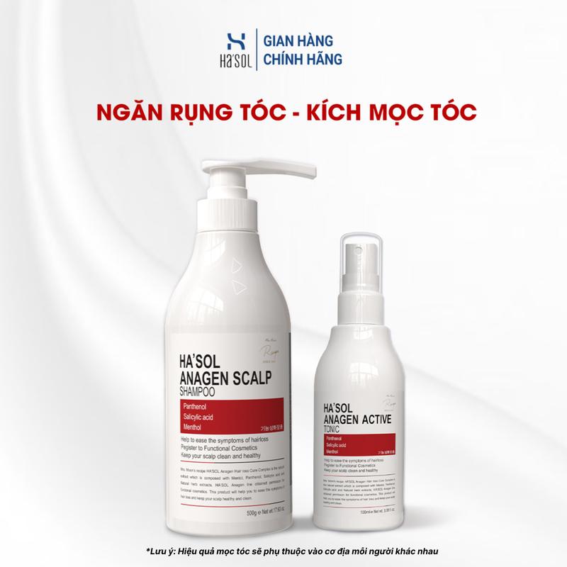 Combo Dầu Gội Anagen Scalp Hasol 500g + Xịt Dưỡng Tóc Hasol 100ml