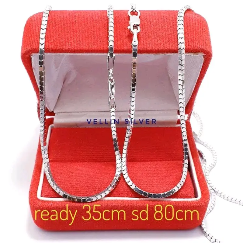 Kalung Perak Pria Wanita Model Milano Kaca Silver 925