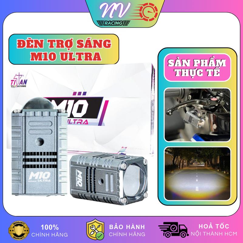 Đèn Trợ Sáng Bi Cầu M10 Ultra 25W Siêu Sáng Chống Nước IP68 Chiếu Xa 600M Chip Led Titan Custom Cho Xe Máy