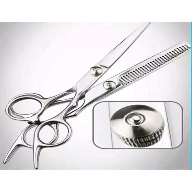 Gunting Potong Rambut Stainless Penipis Sasak Flat  Salon Barbershop Pangkas Rambut Steel 1