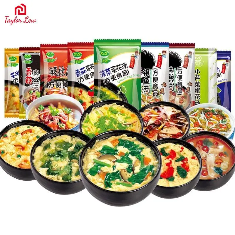 FD freez-dried ready-to-eat 6 grams of fresh vegetables tomato Laver, mushroom kelp egg soup