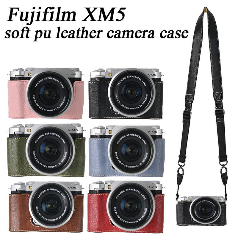  Bao Da PU Cho Túi Đựng Máy Ảnh Fujifilm XM5 Nắp Che Nửa Cơ Thể Ốp Cho Fujifilm X-M5 XM5 