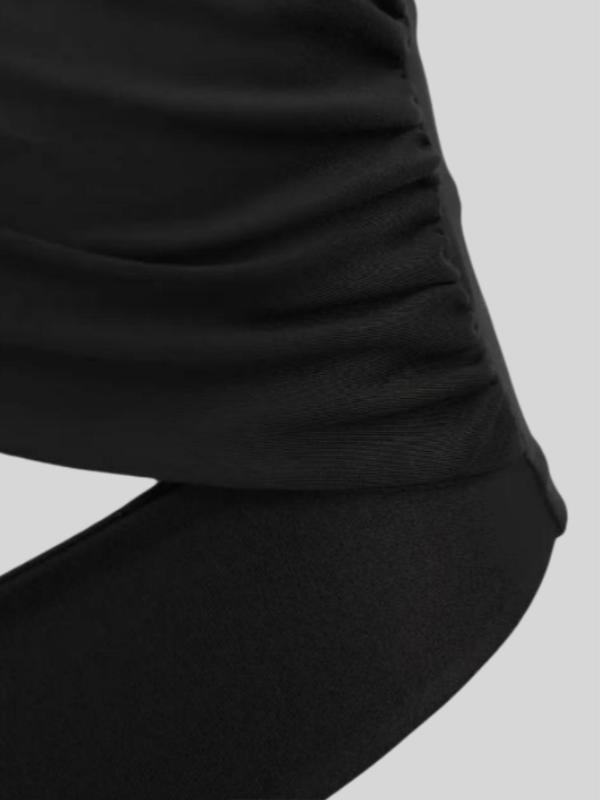 Women's Solid Ruched Tie Back Halter Top & Ruffle Skirt Set, Sexy Chic Backless Sleeveless Top & Tiered Layer Skirt, Ladies Summer Clothes for Beach Holiday Vacation, Womenswear 4