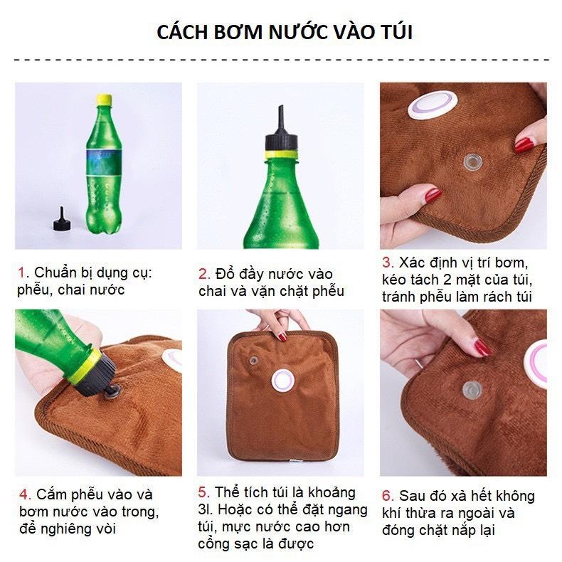 Túi sưởi, chườm nóng bụng, giảm đau bụng, giữ ấm hạ sốt gấu Bear cắm điện 2