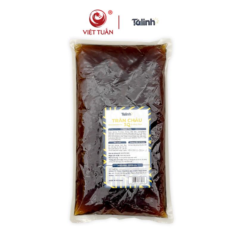  Trân Châu 3Q Đường Đen Talinh - Giòn Dai Ăn Liền Cực Tiện Lợi Gói 2kg 
