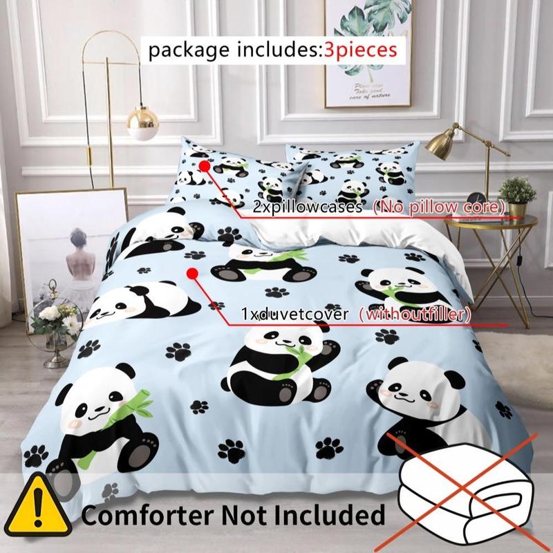 Panda Pattern Bedding Set, 1 Count Bedspread & 2 Counts Pillowcase without Filler, Soft Comfortable Bedding Set for Home Bedroom 5