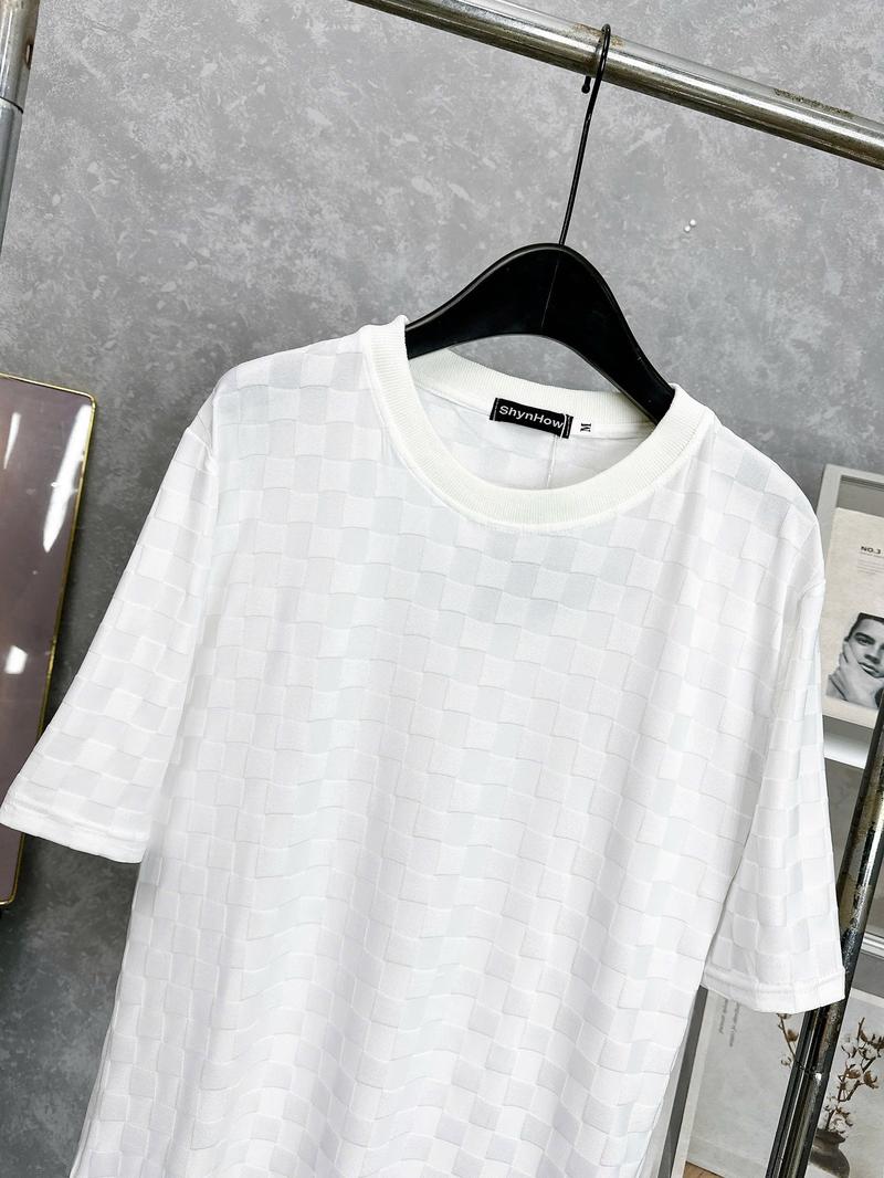 Product Introduction of Áo thun nam cổ tròn vải caro đen trắng AT2599 chất cotton mặc mát và thấm hút tốt 12