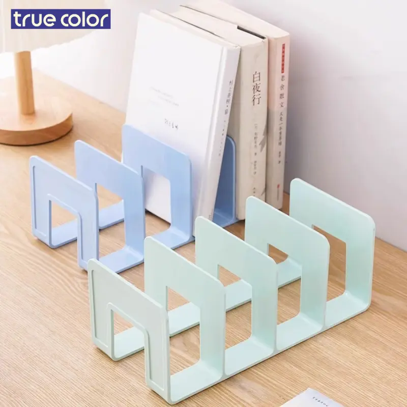 Giá sách để bàn 4 ngăn, kệ đựng sách màu pastel, khay kệ đựng tài liệu văn phòng nhựa cứng, bền đẹp 3