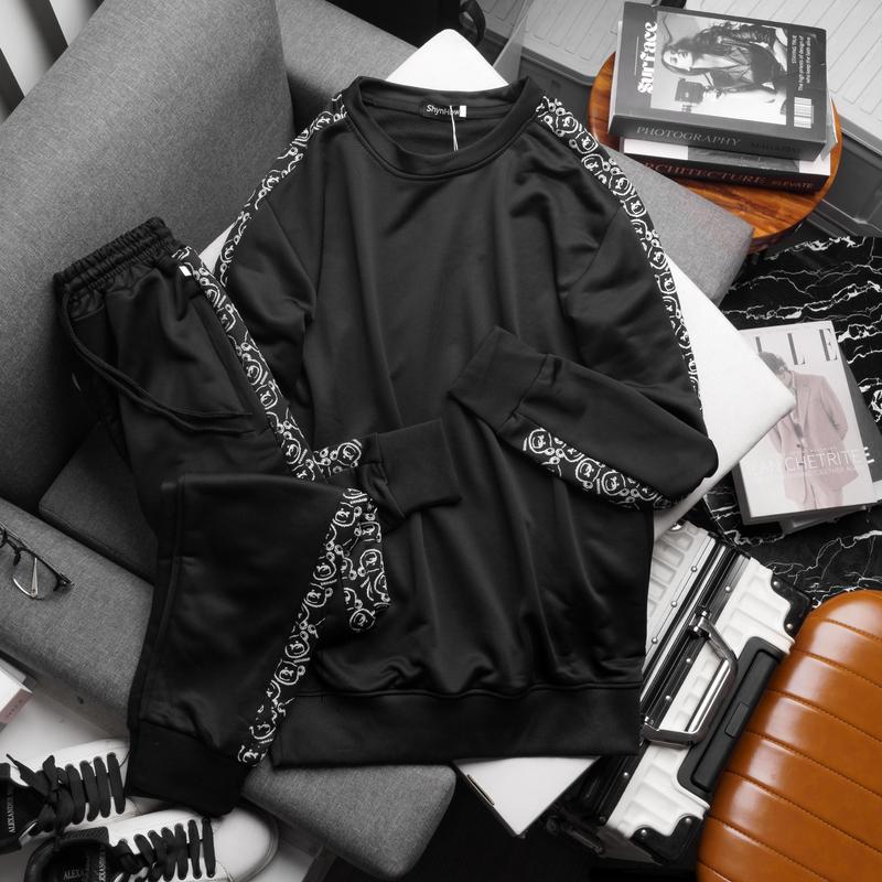 Bộ Quần Áo nam Thu Đông LT41 In Gấu Dọc Cánh Tay Áo chất Nỉ Bông Poly mịn, ấp áp mùa đông Hottrend Menswear Polo Kate